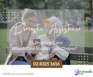 An infographic comparing Domestic Assistance and Nursing Care, helping you decide which option is best for your need, resized